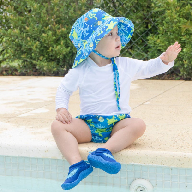 green sprouts Boys' Snap Reusable Absorbent Swimsuit Diaper, Royal Blue Turtle Journey, 24 M - Image 3